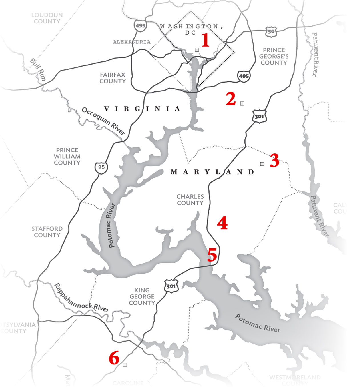 How To Follow John Wilkes Booth S Escape Route Washingtonian   Boothmap 1215 1 