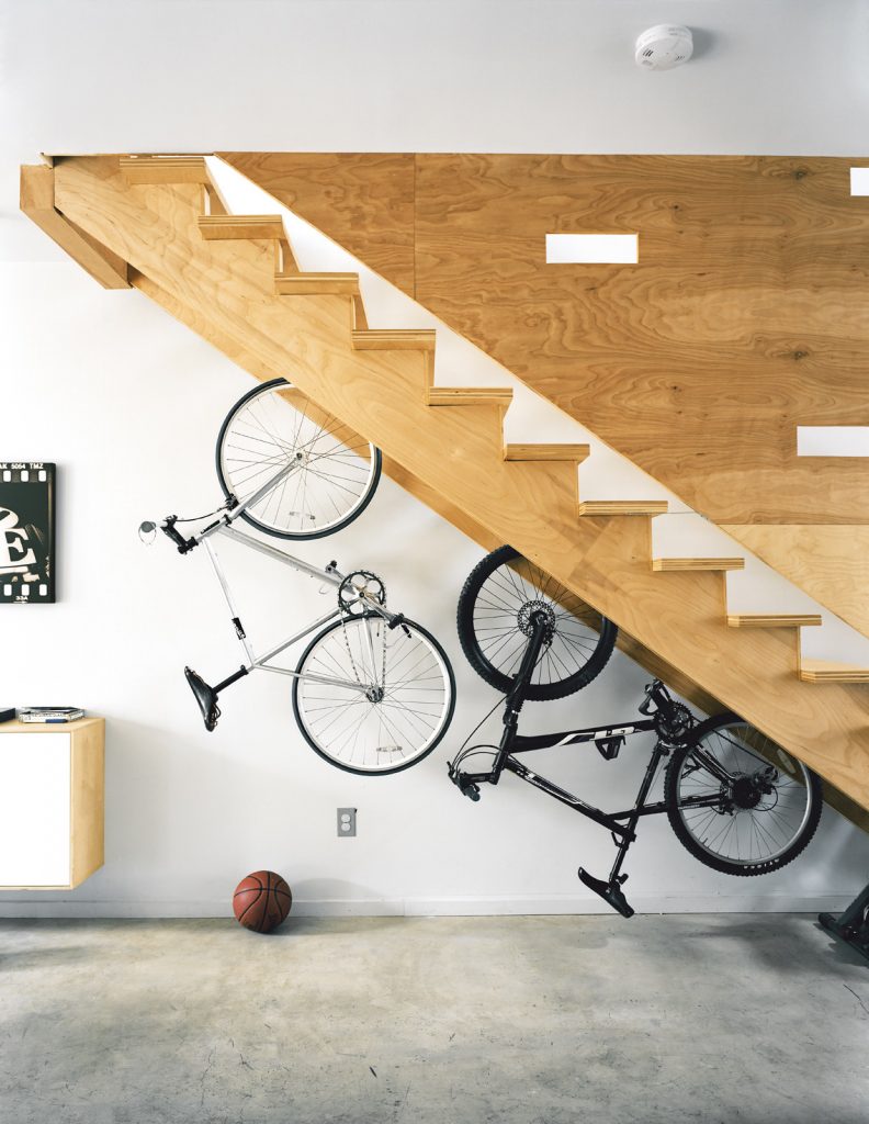 Under-the-stairs storage at a green, urban home in Philadelphia. Photo via Dwell.