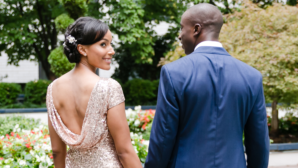 The Bride Wore a Gold Dress at this Modern Potomac View Terrace Wedding
