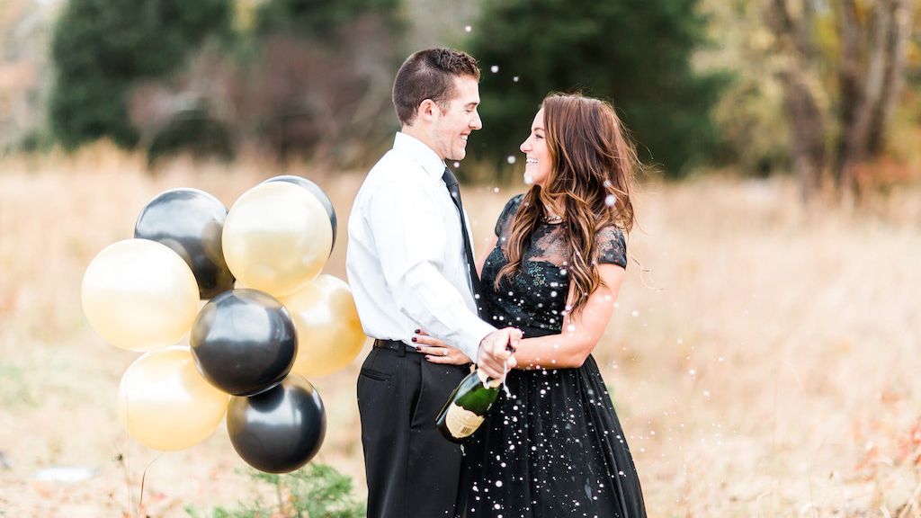 A Cute Dog and a Bottle of Champagne is All You Need for Amazing Engagement Photos