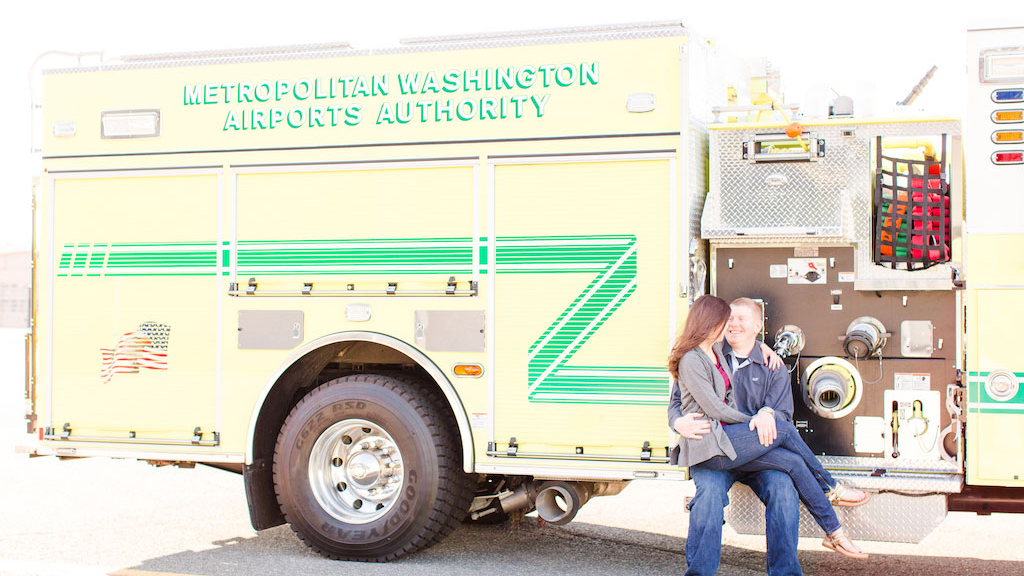 A Firefighter and ER Nurse Picked the ULTIMATE Backdrop for Their Engagement Photos