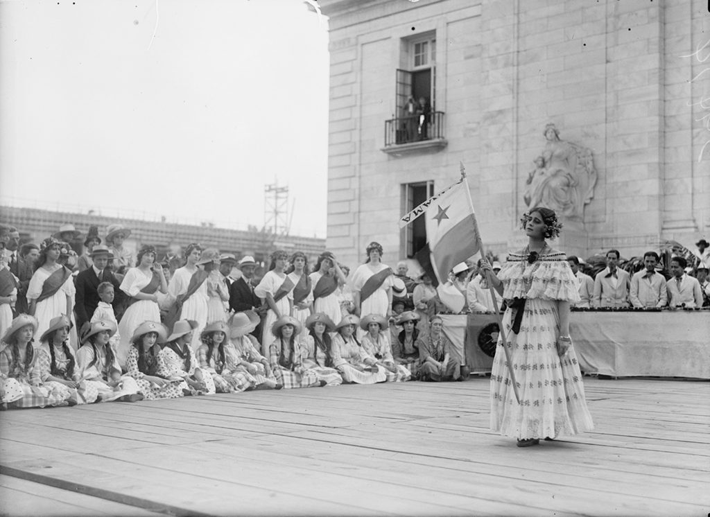 A group representing Panama during the 1918 Fourth of July celebration in DC. Photograph via Harris & Ewing Collection (Library of Congress).