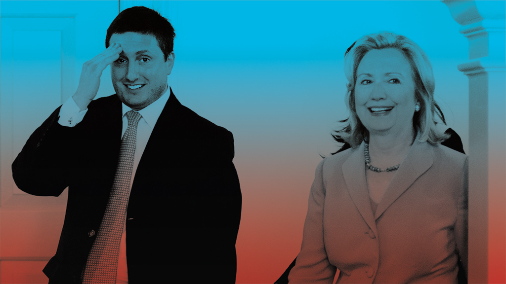 Phillipe Reines and Hillary Clinton. Photograph by Marvin Joseph/Getty Images.
