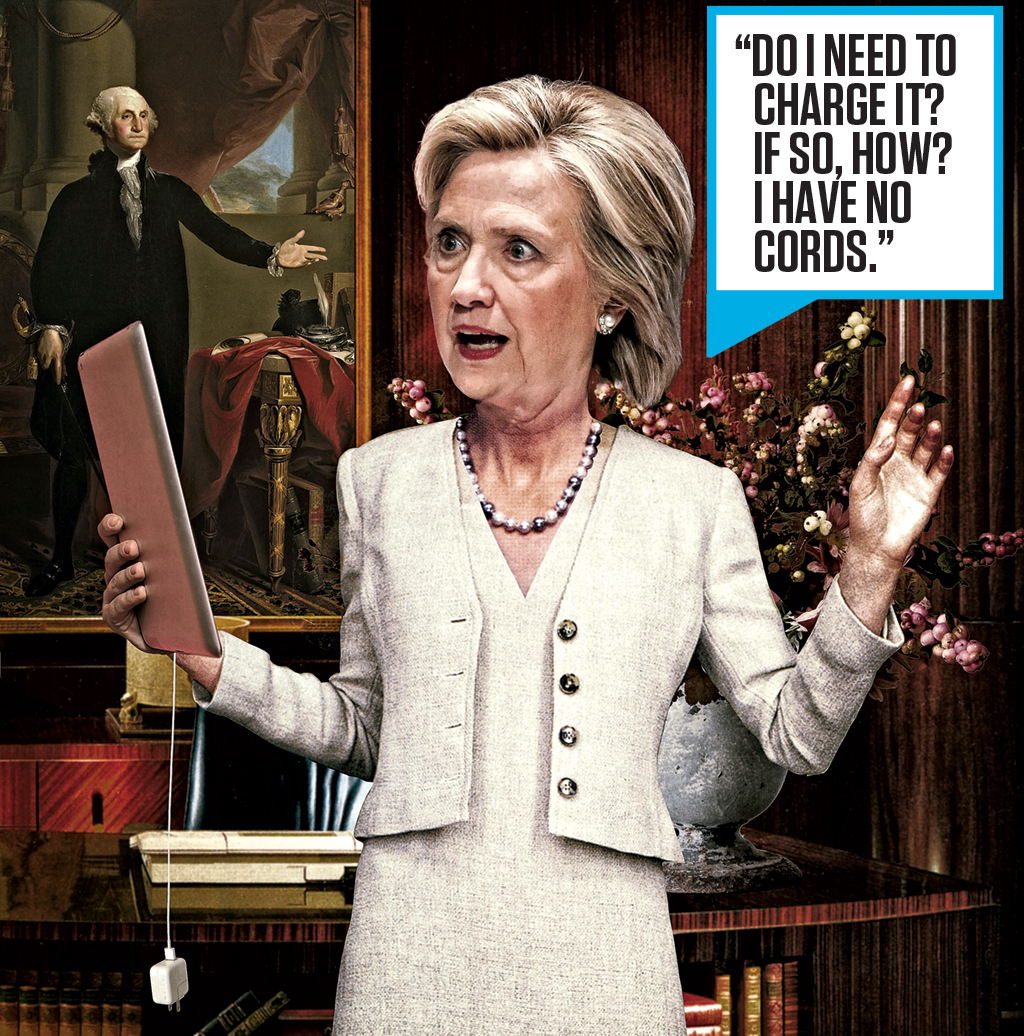 Photograph of Clinton by Planetpix/Alamy. Photo-illustration by Eddie Guy.