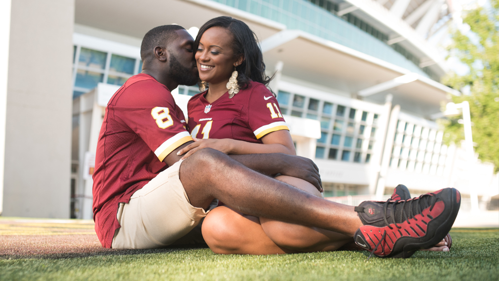 A Redskins-Themed Engagement Shoot at FedEx Field