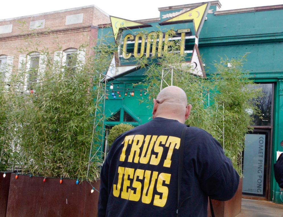 Anti Gay Demonstrators Are Picketing Outside Comet Ping Pong
