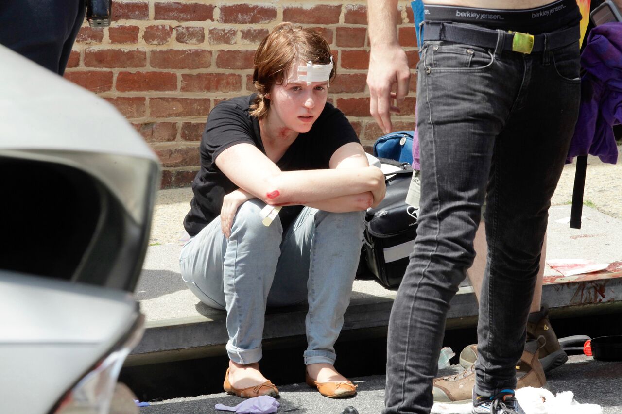 girl on curb - Washingtonian