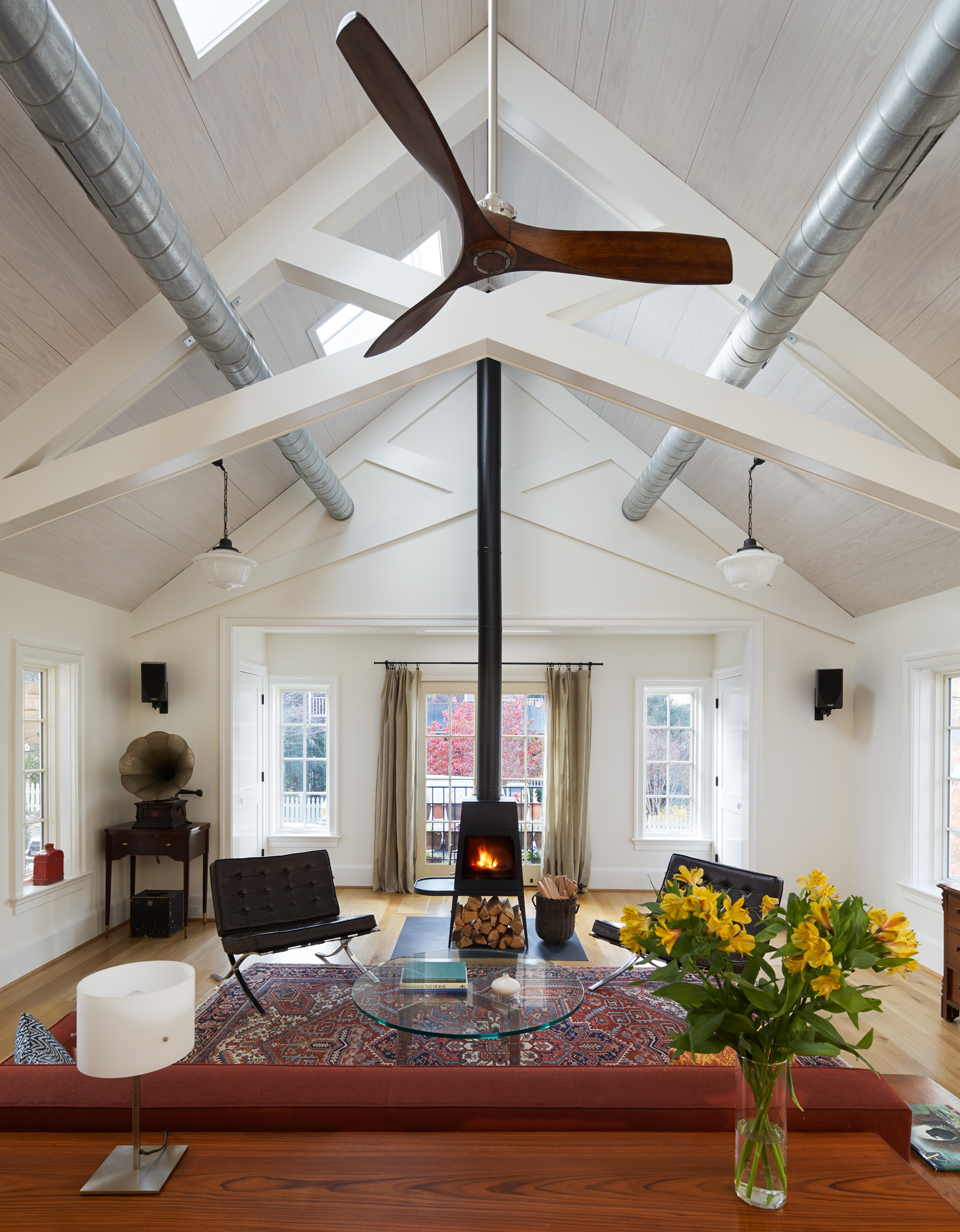 Of all the cool details, homeowner Aaron Hirsch says the Minka Aire ceiling fan draws the most compliments.