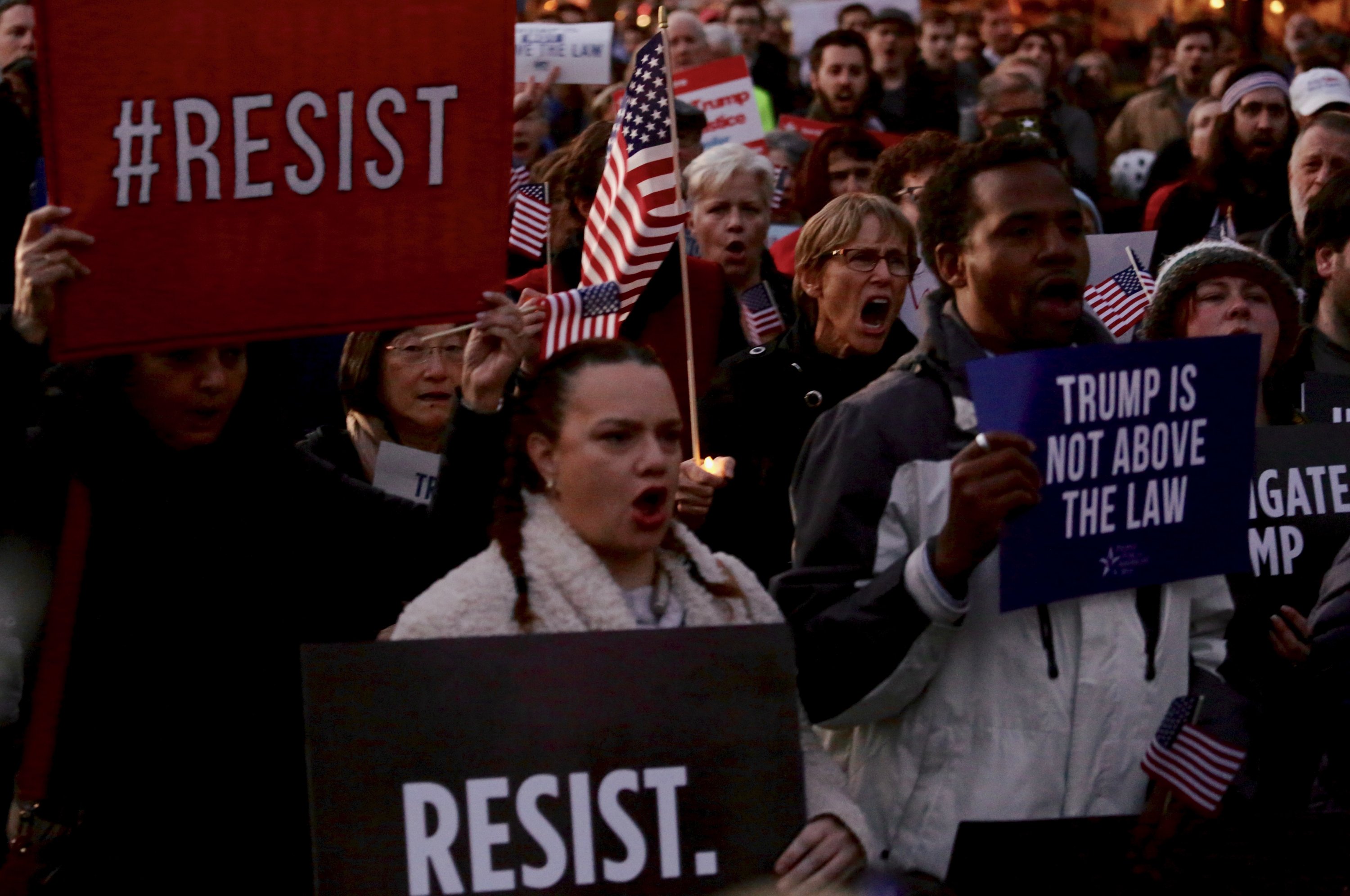mueller-protest-crowd-signs - Washingtonian