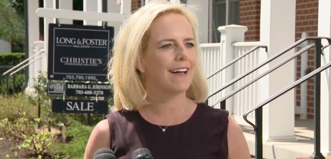 Kirstjen Nielsen’s Farewell Press Conference Inadvertently Advertised a House for Sale