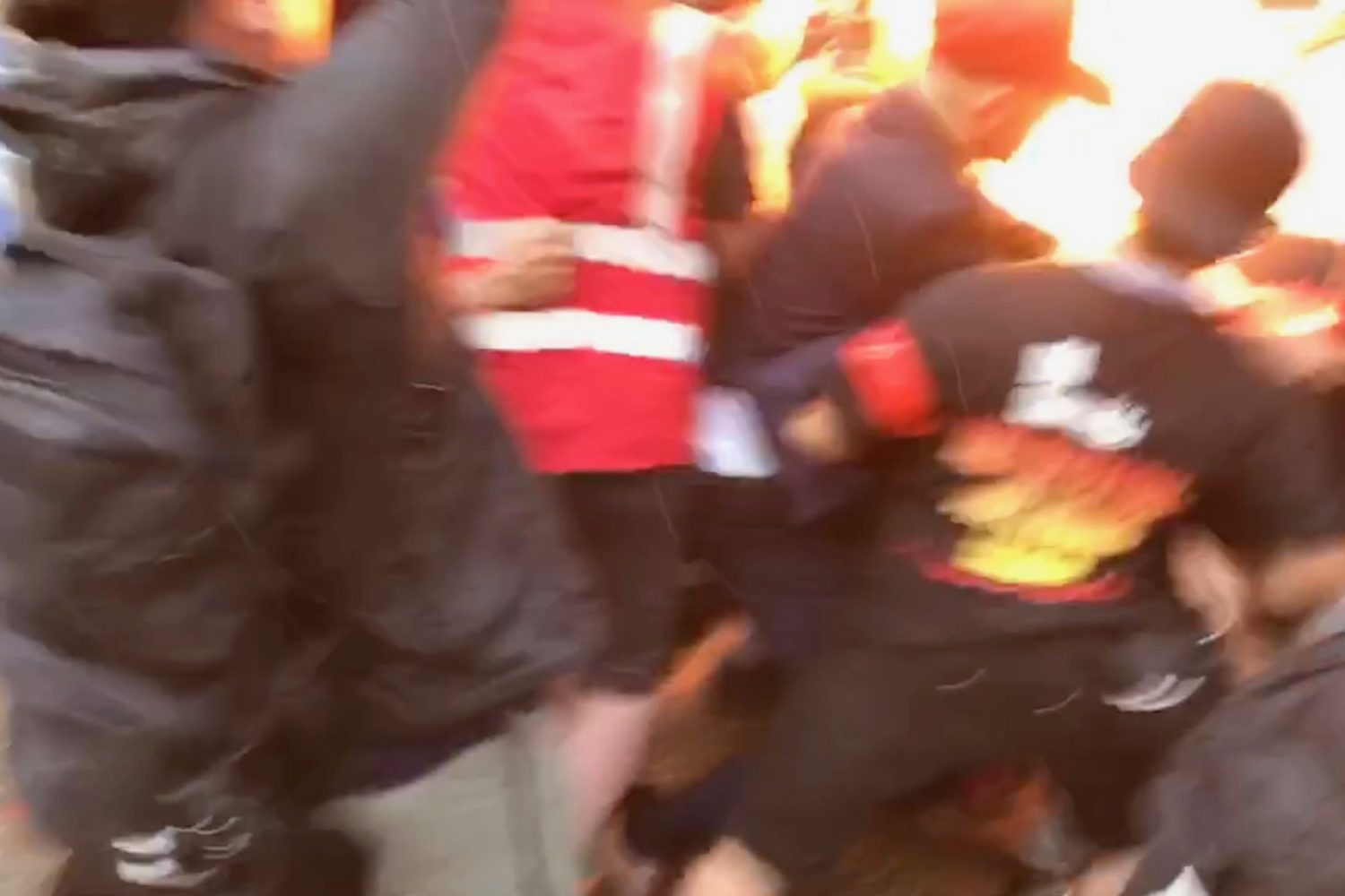 A Flag-Burning Near the White House: Scenes From Some July 4 Chaos in DC