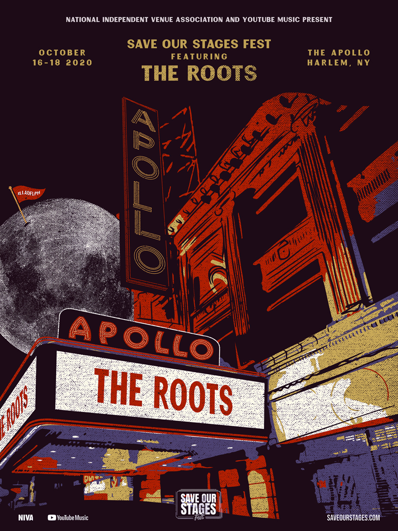 33.-The-Roots-The-Apollo-(Gold) - Washingtonian The Roots at the Apollo poster by Darin Michelle of 19fiftythree