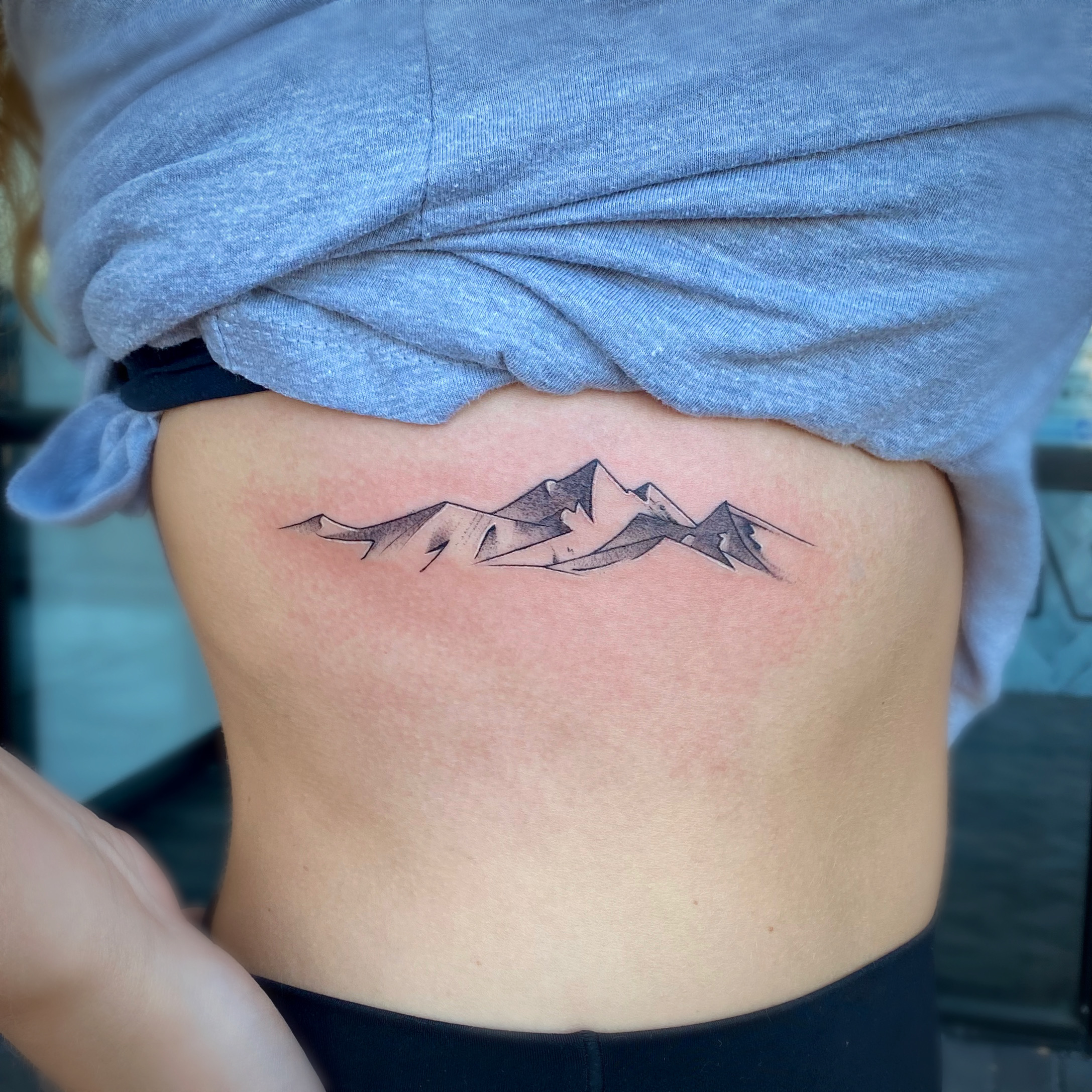 Bothells Hometown Tattoo  Recent custom tattoo by Mark Skin I love  designing PNW nature scenes like this especially with geometric elements  and dotwork Always down for more Freshly done swollen 
