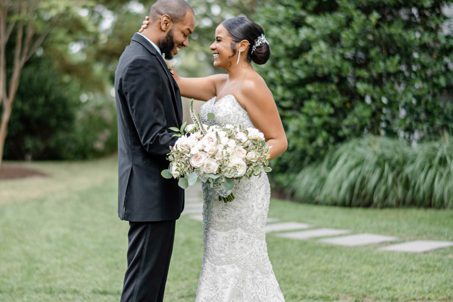 Grand Tree-Inspired Centerpieces Brought the Outdoors in at This Beachfront Wedding