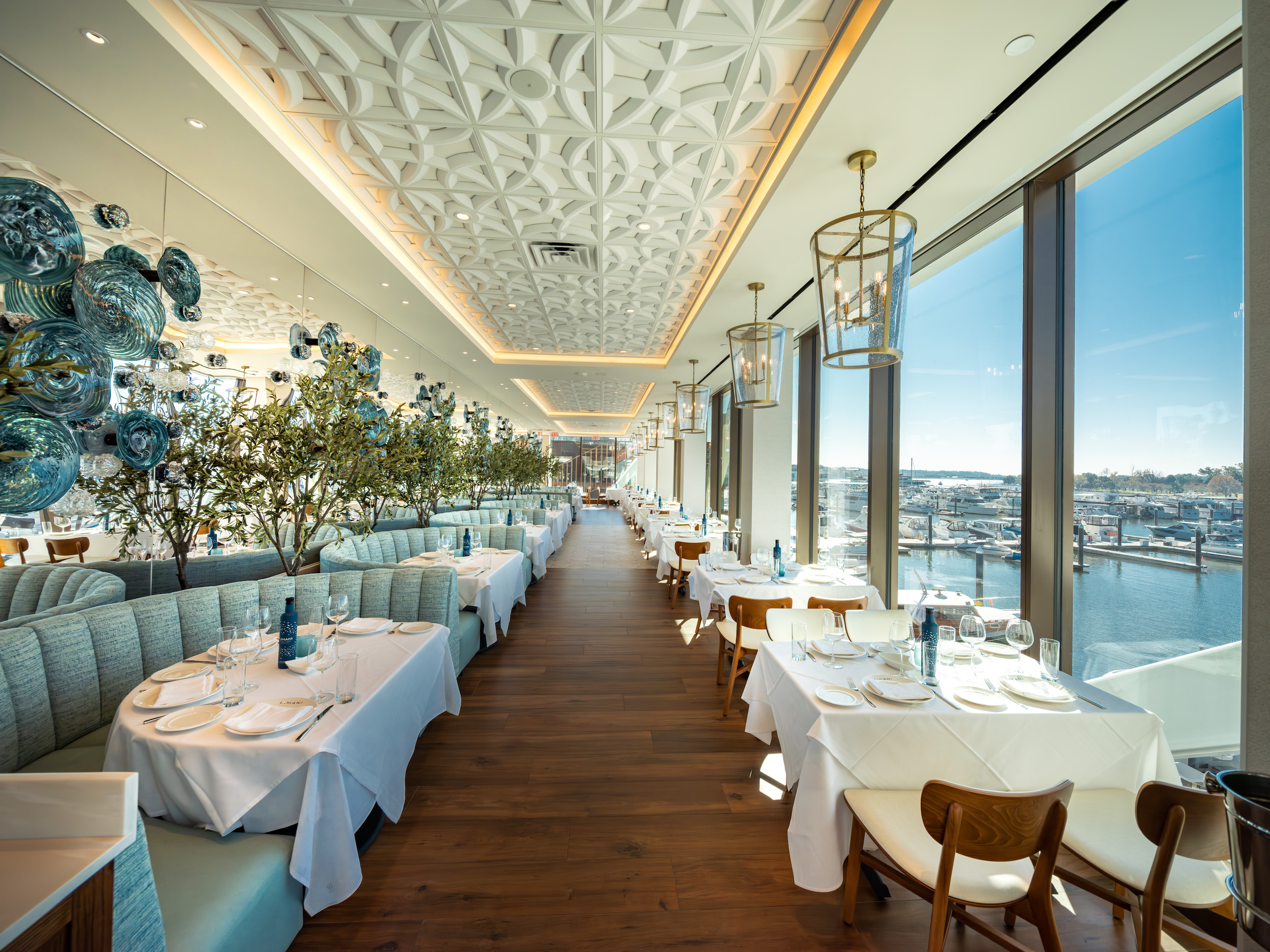 Luxe Greek Restaurant with Mega Yacht Views Opens at the Wharf