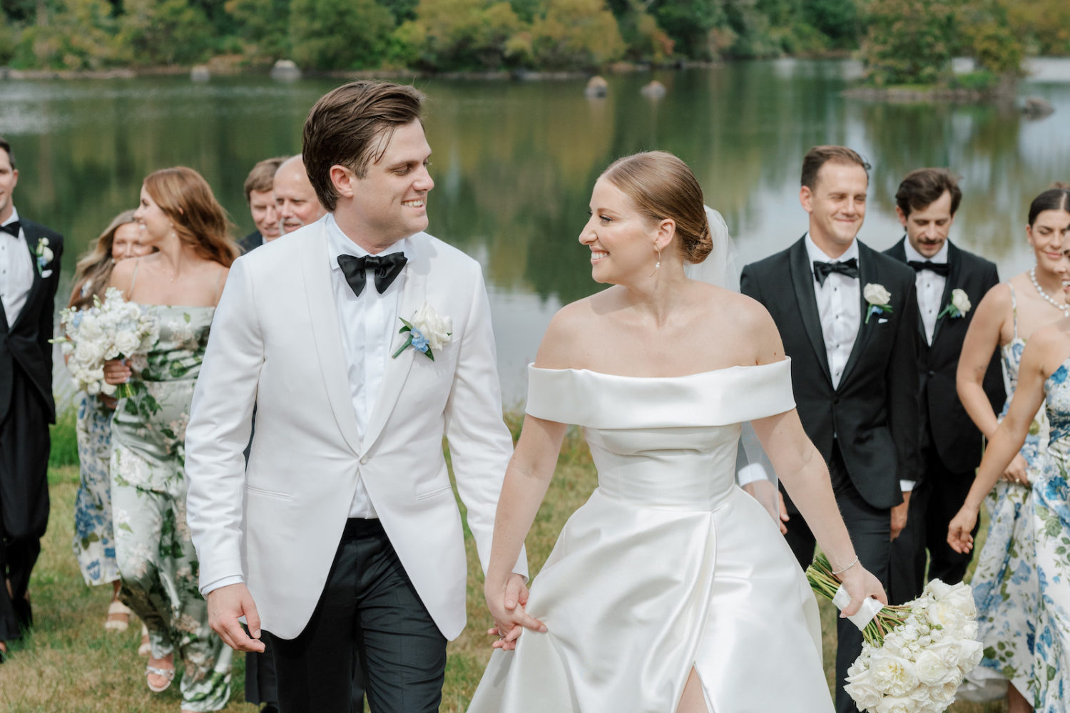 Torrential Rain Interrupted This Blue and White Wedding in the Virginia Countryside