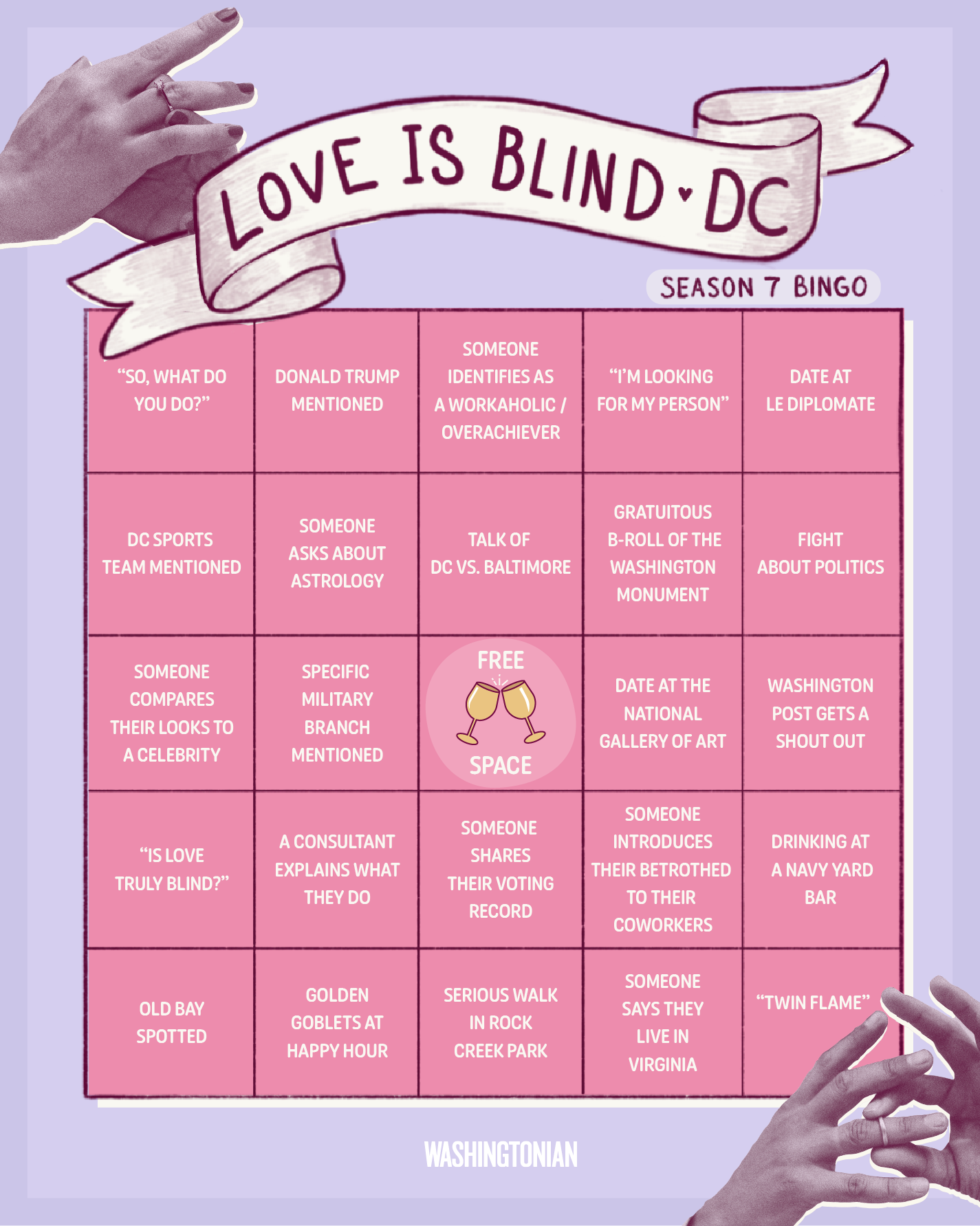 LIB_bingo - Washingtonian Bingo board design by Emma Spainhoward.