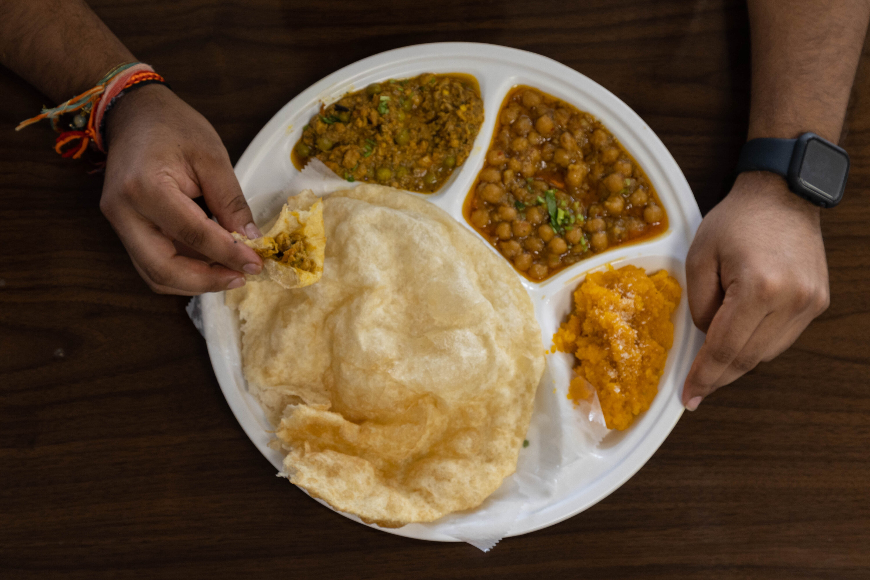 Desi Breakfast Club, Herndon VA. The dish is Halwah Puri - Washingtonian