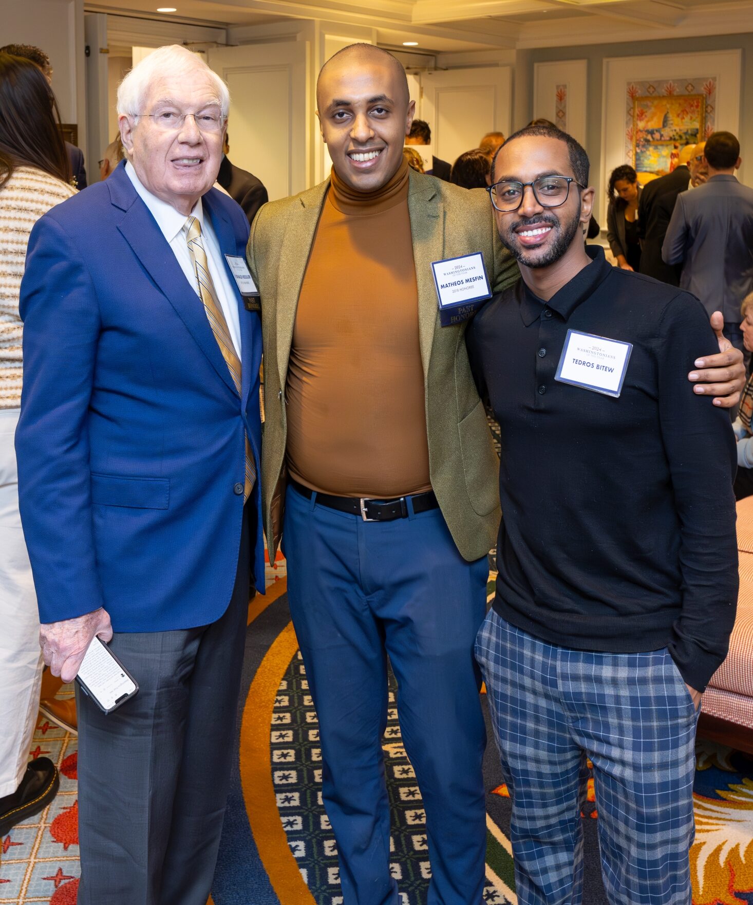 Past Honoree Ronald Kessler, Matheos Mesfin, and Tedros Bitew - Washingtonian Past Honoree Ronald Kessler, Matheos Mesfin, and Tedros Bitew
