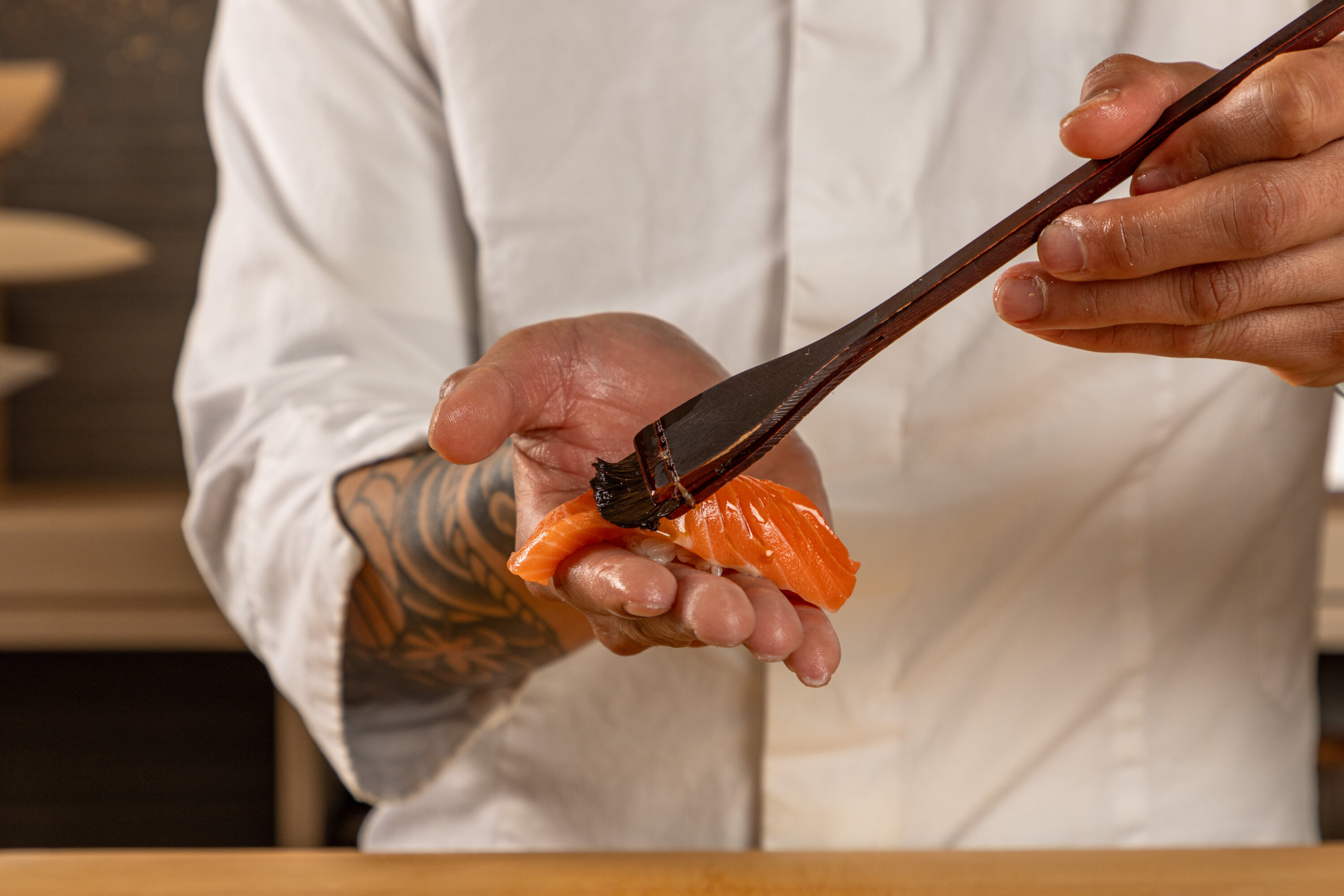 Omakase preparation from Two Nine Omakase in Washington, DC. Photo by Farrah Skeiky - Washingtonian
