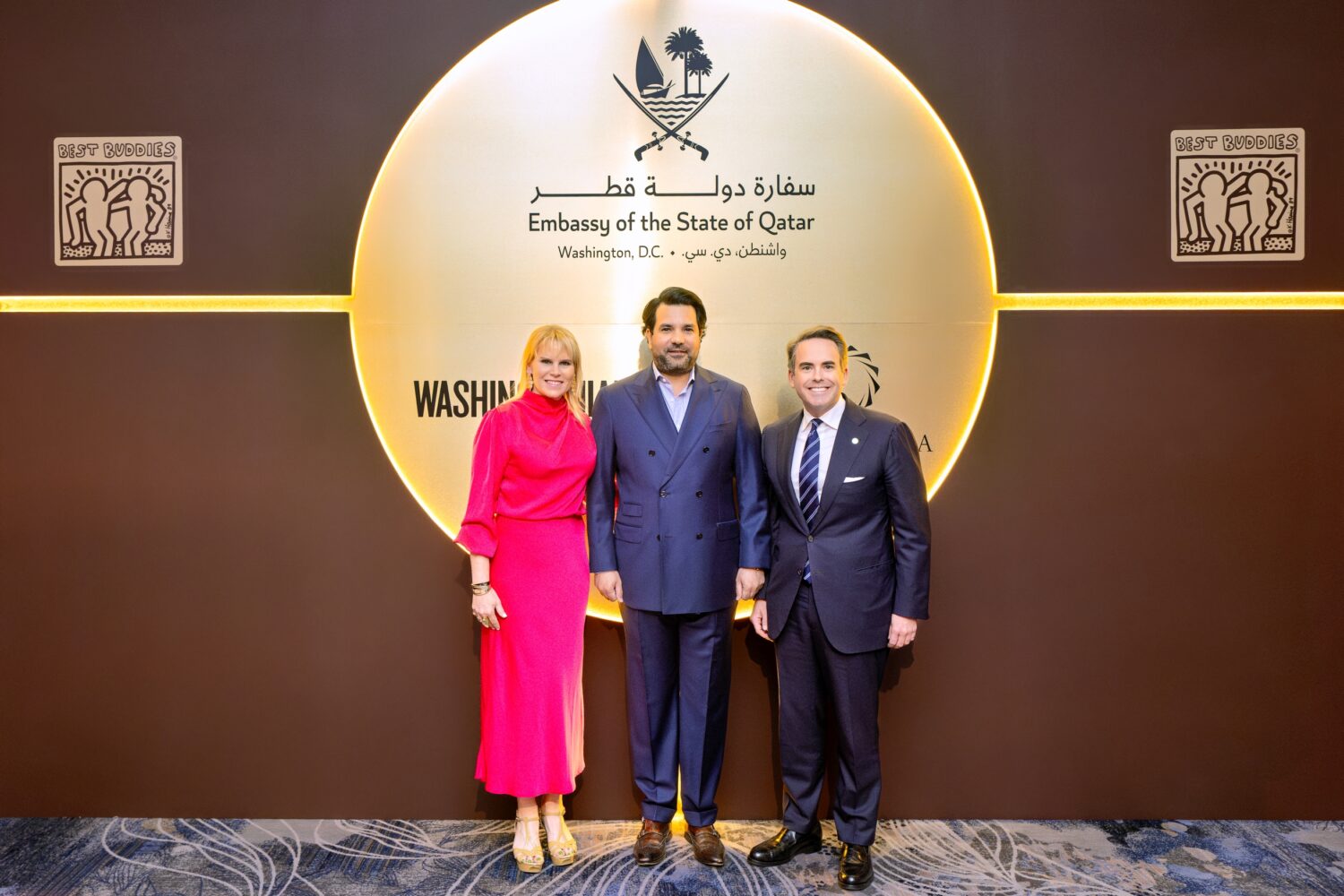 Washingtonian CEO Catherine Merrill, His Excellency Meshal bin Hamad Al Thani Ambassador of the State of Qatar, and Concordia CEO Matthew Swift
