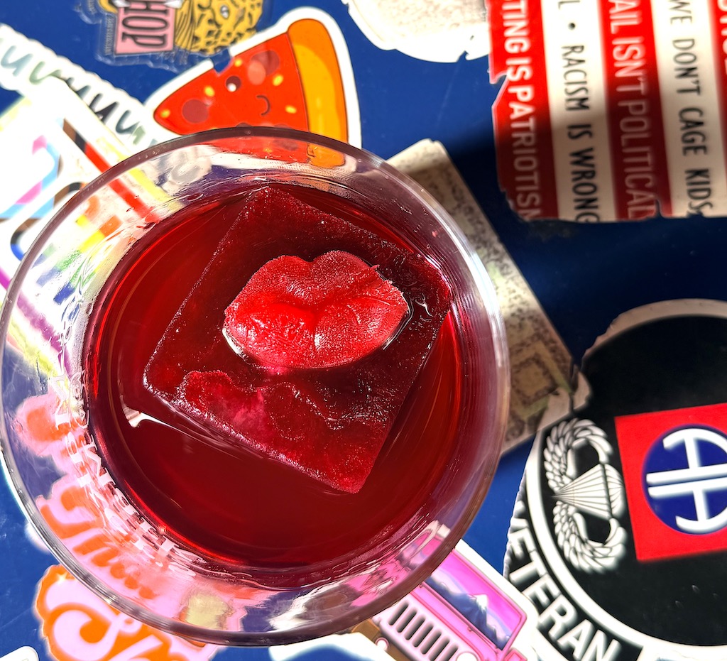 Rocky Horror at Last Call_I Wanna Be Dirty -Vodka, or Gin, Pickled Beet Ice, beet juice lips - Washingtonian
