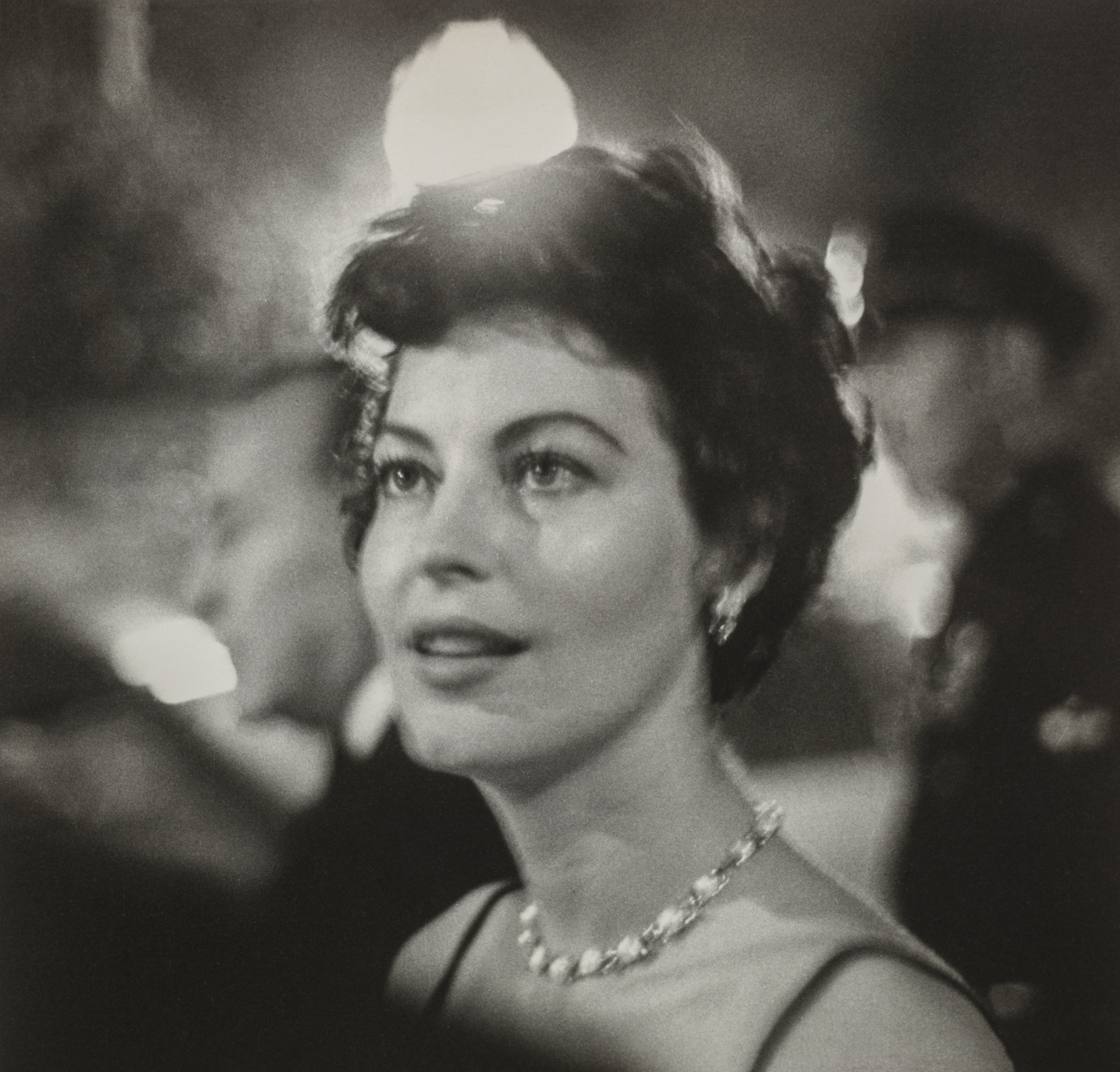 Ruth Orkin Celebrity Ava Gardner at Hollywood party 1950s Vintage gelatin silver print 7 x 7 14 in National Museum of Women in the Arts Gift from the collection of Charles S and Elynne B Zucker - Washingtonian