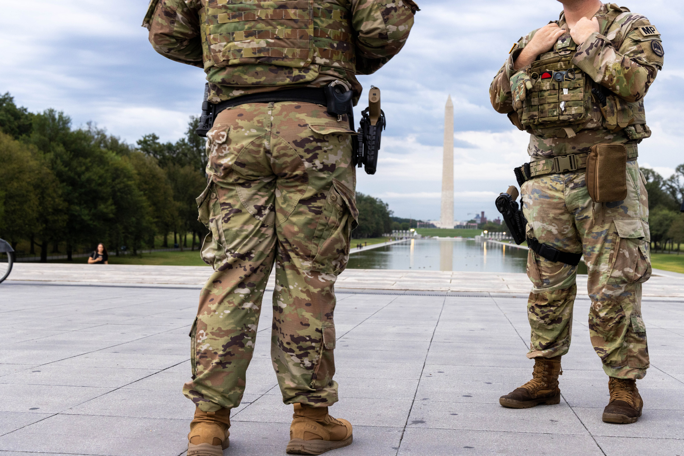 National Guard in front of Lincoln Memorial