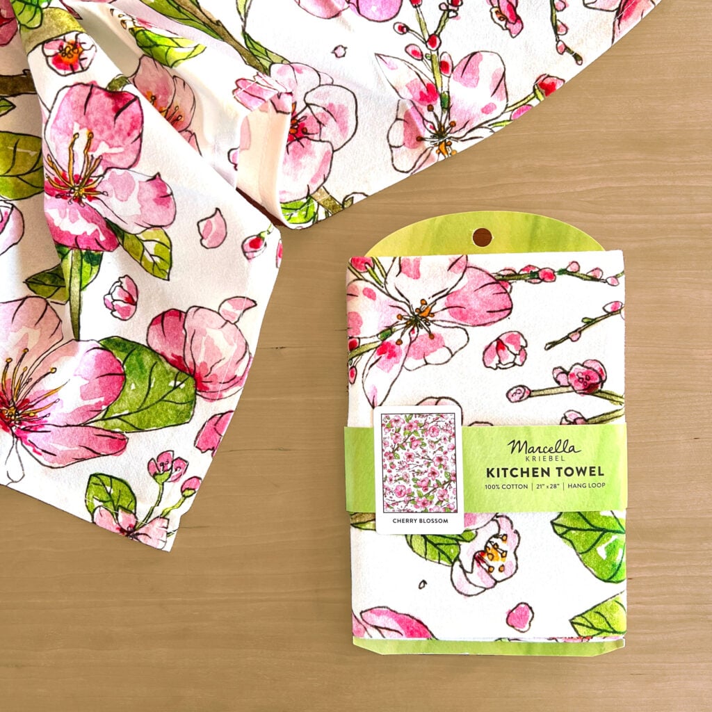 Cherry Blossom Towel New Packaging Light Wood 2 - Washingtonian