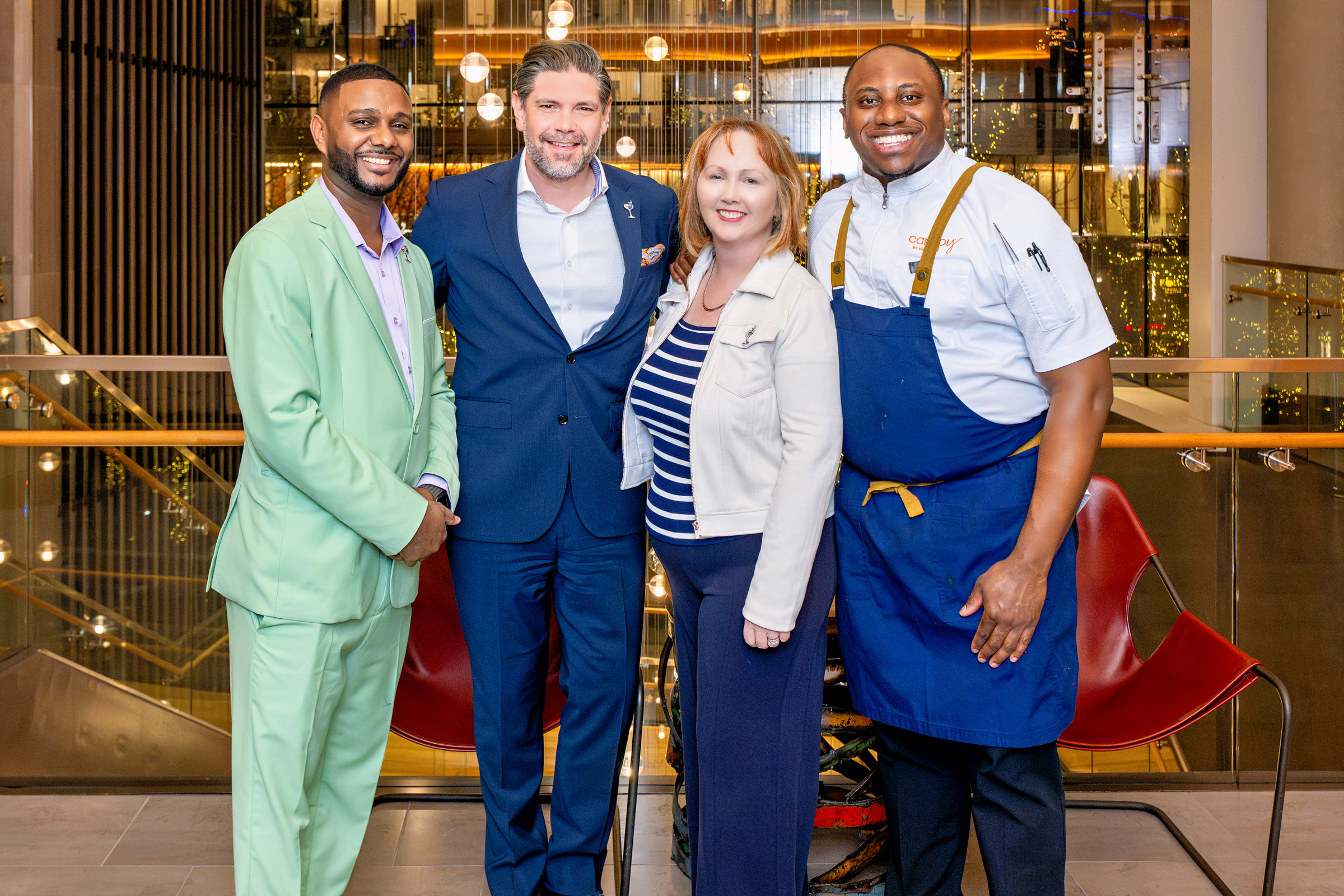 Canopy by Hilton’s Dagim Mekonnen; Concord Hospitality’s Michael Anderson and Angela Carrick; and Capitano and Whiskey Charlie’s Sean Lewis-Velazquez.