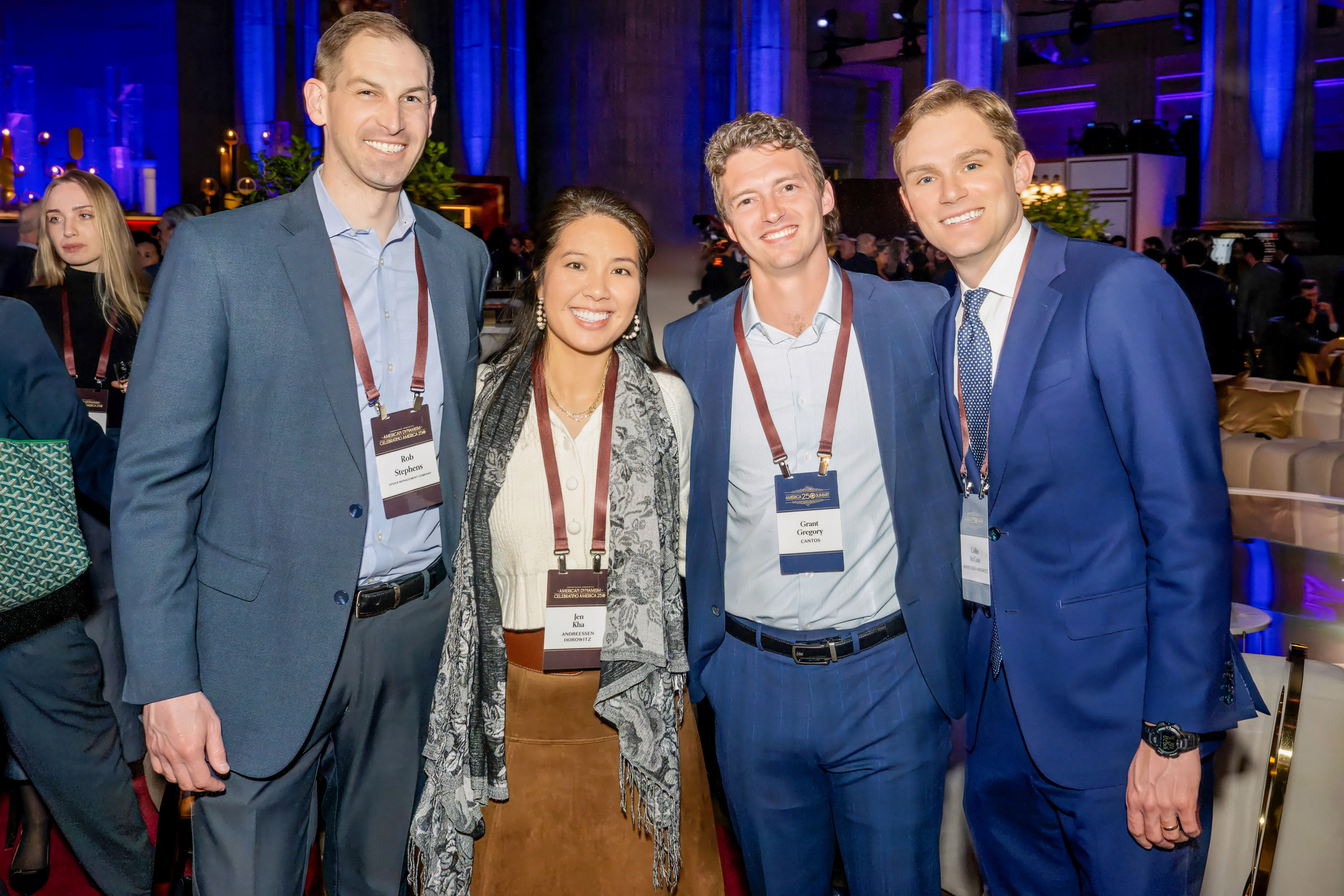 Rob Stephens of Spider Management Company, Andreessen Horowitz’s Jen Kha, Grant Gregory of Cantos, and Andreessen Horowitz’s Collin McCune.