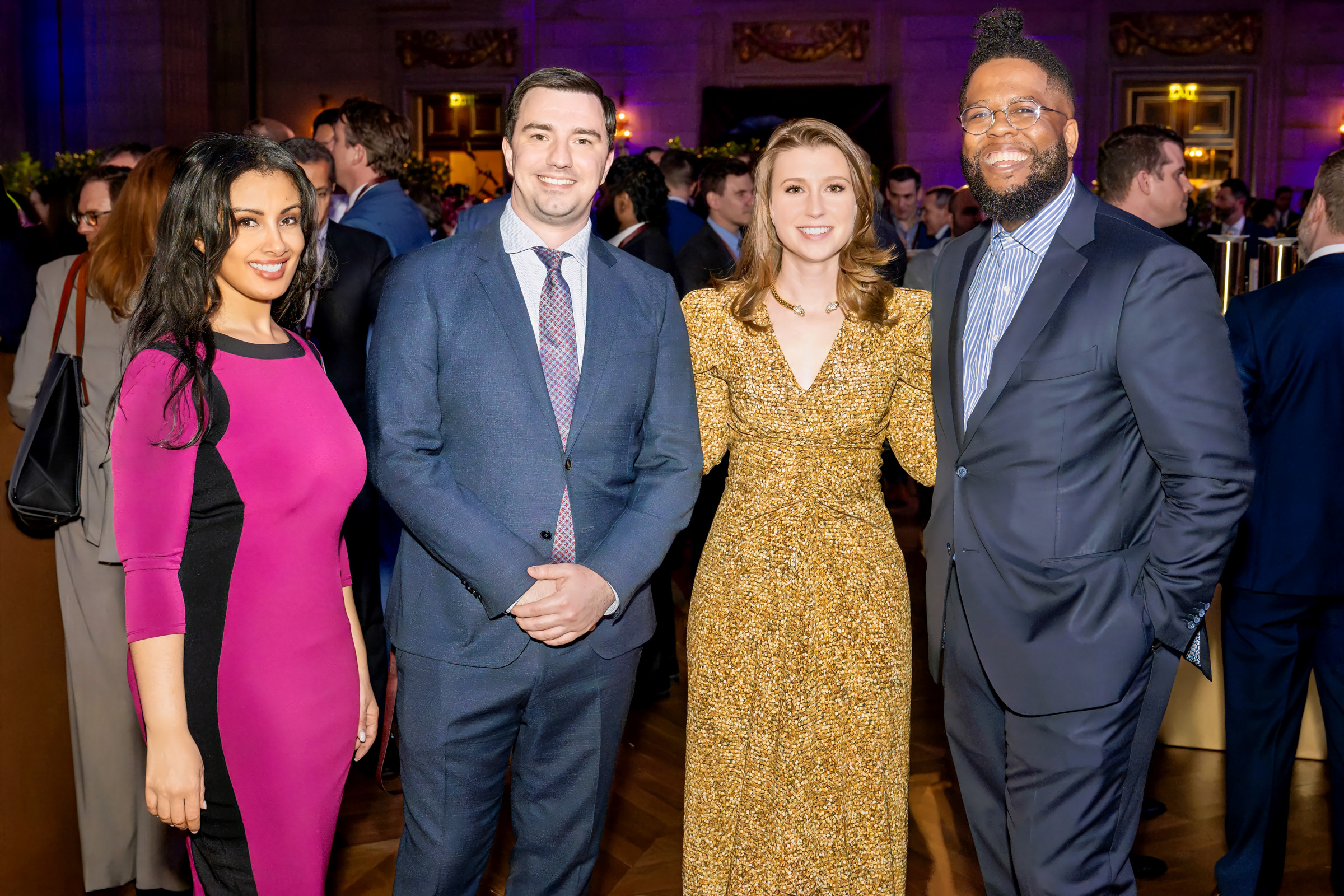 Sarah Ghermay, chief of staff to Representative Yassamin Ansari, and Ben Burnett, chief of staff to Representative Eric Swalwell, with Andreessen Horowitz’s Morgan Gress and Michael Reed.