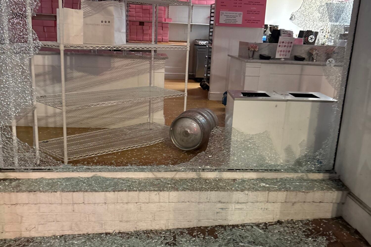 Someone Threw a Keg Through the Window at Georgetown Cupcake