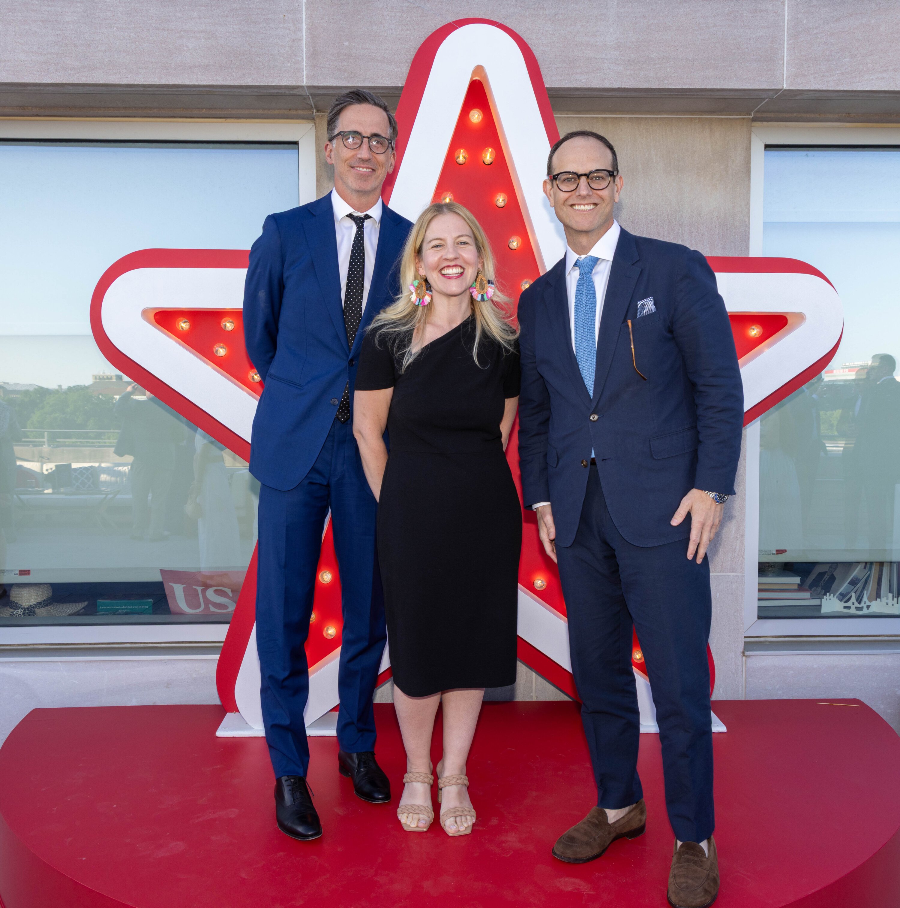 Joe Maloney of the Sports Betting Alliance, PhRma's Cait DeBaun, an d FanDuel's Jonathan Nabavi