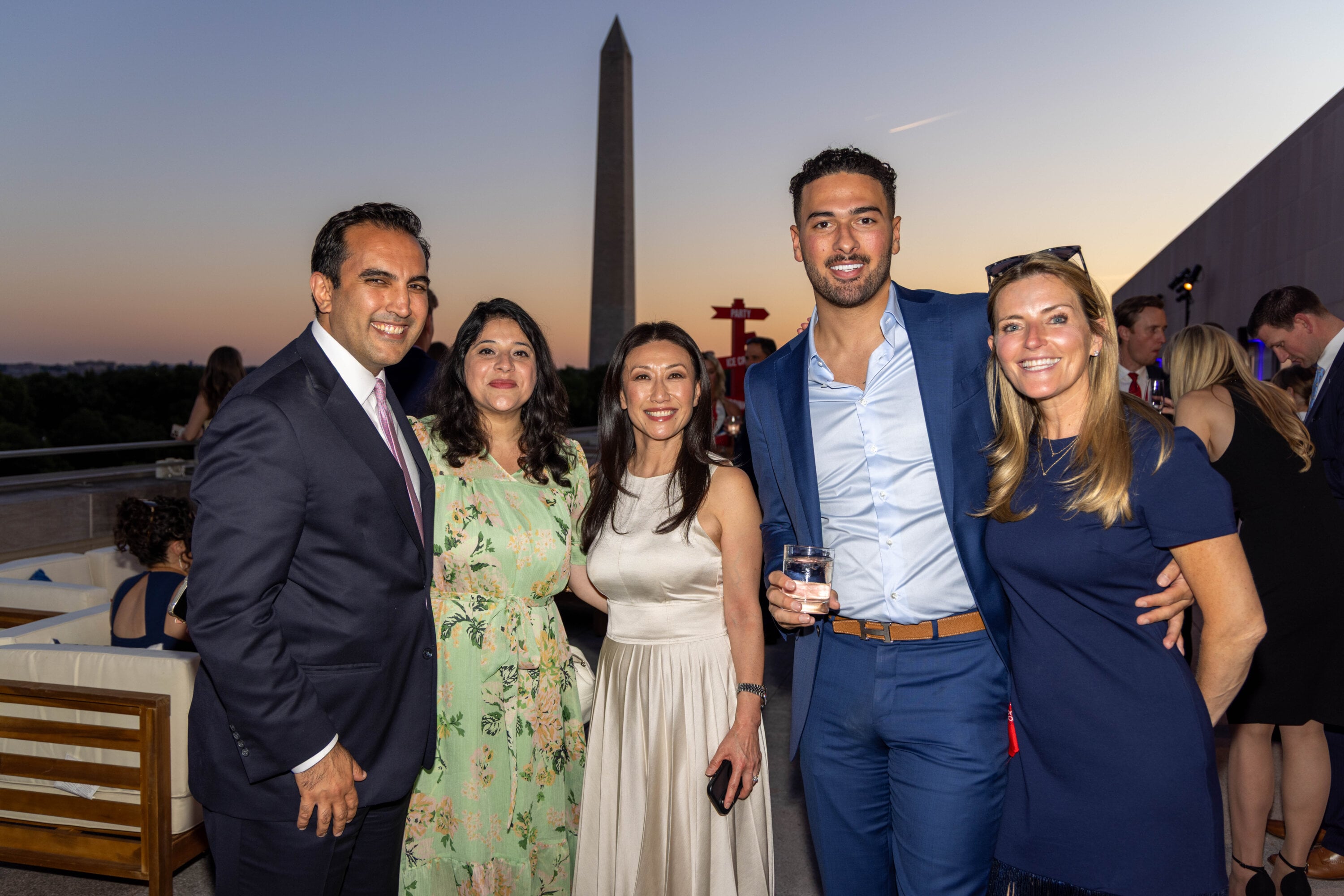 Meridian's Puru Trivedi, PPT LLC's Kriti Doval, NBC's Eun Yang, the Embassy of Qatar's Legend Brumbaugh, and Washingtonian's Susan Farkas