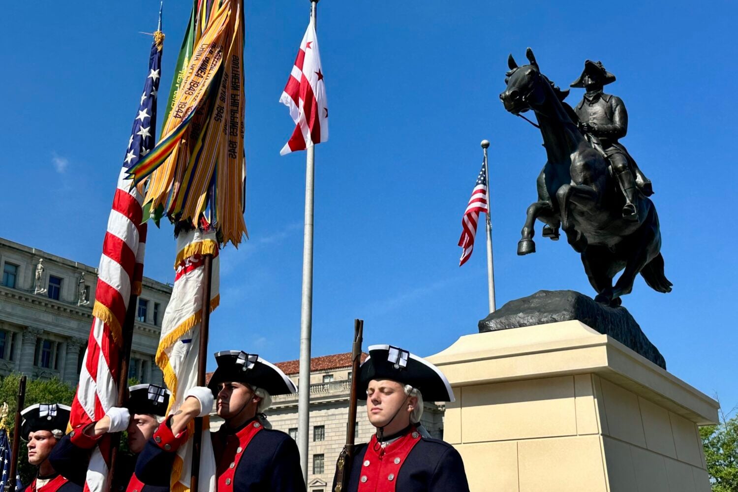 Freedom Plaza Unveils New Revolutionary War Statues