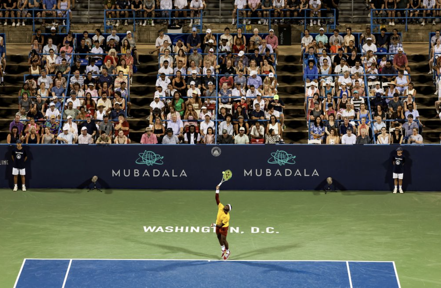 Frances Tiafoe at the Mubadala DC Open. Photo courtesy of the Brand Guild.