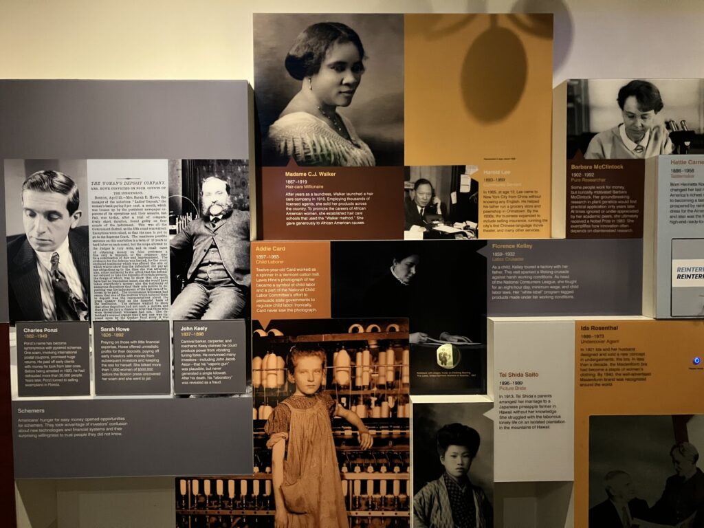 A portion of wall at the "Inventing in America" exhibit. 