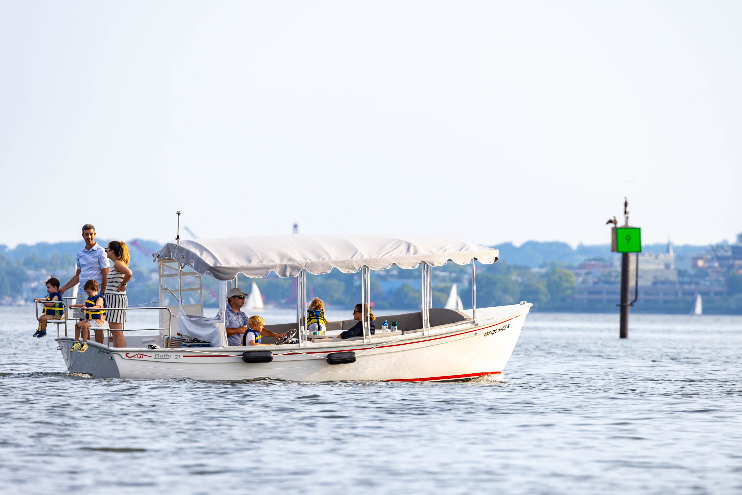 Rent a Duffy boat at the Wharf. Photo courtesy of Sea Suite Cruises.