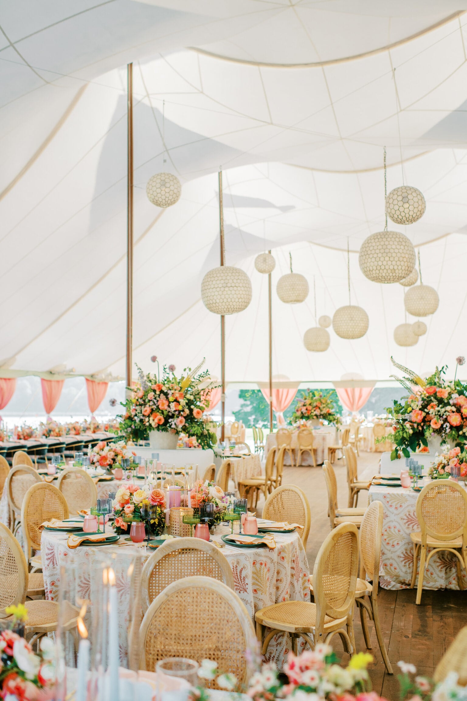 A Colorful Waterfront Wedding With Mixed-and-Matched Place-Setting ...