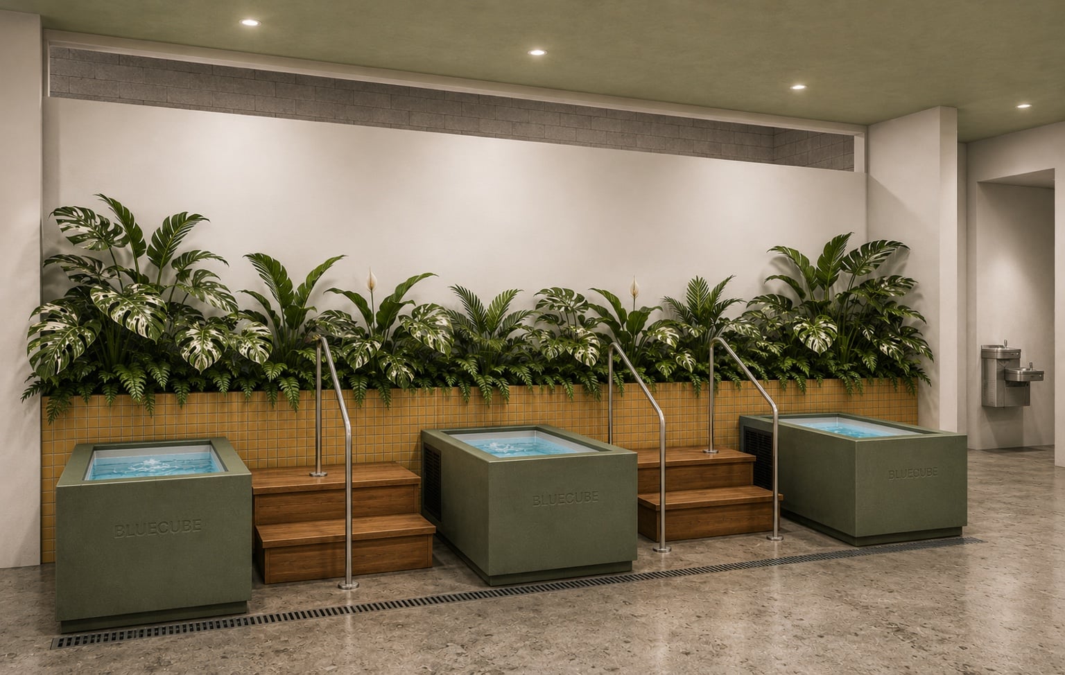 A rendering of the cold plunge baths courtesy of Sauna Jungle.