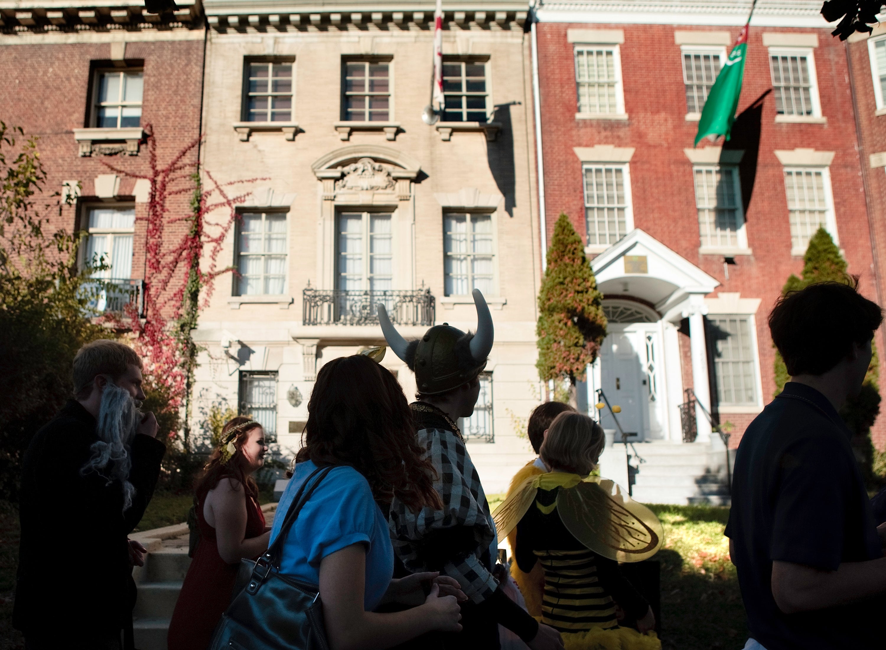 Kids Trick Or Treat For Candy On Halloween In Washington, DC