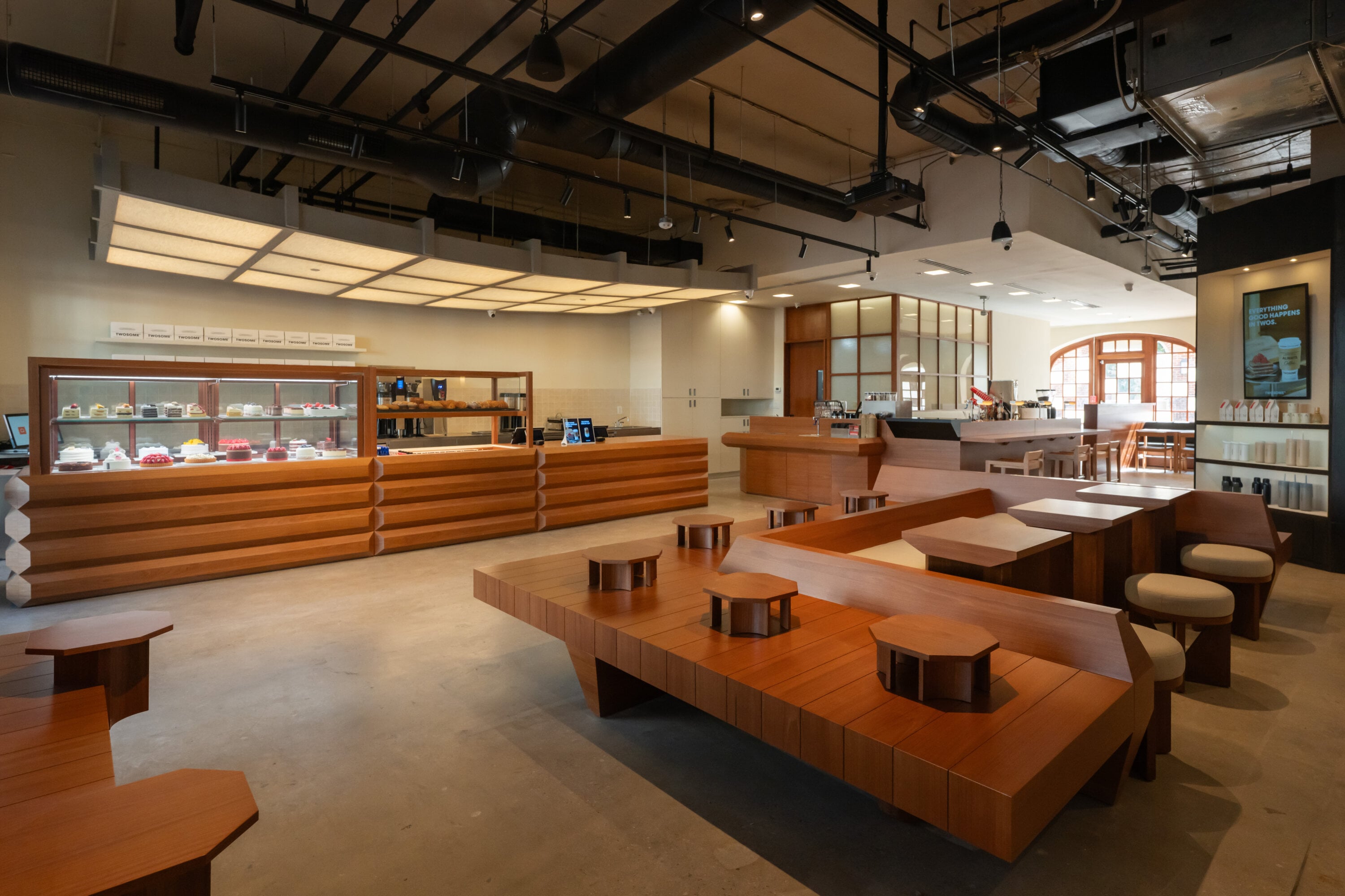 The isometric interior of Twosome Place.