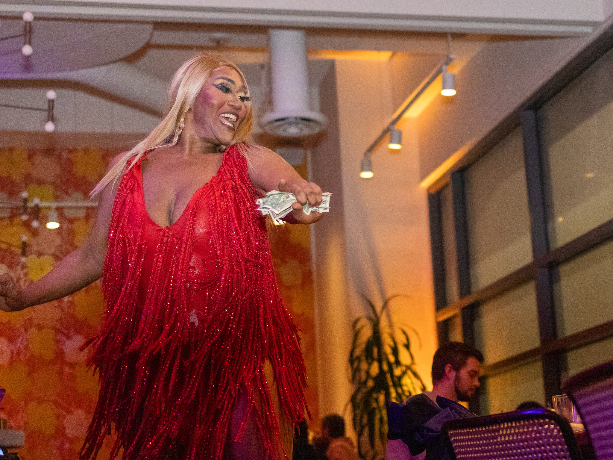 Unconventional Diner_Drag Bingo India Houston in Red_Credit Hunter Knight Douglas - Washingtonian